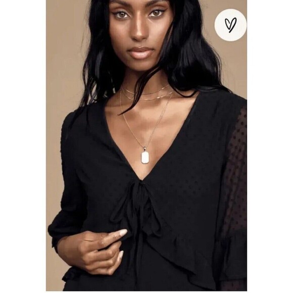 Lulus Favorite Daydream Black Swiss Dot Ruffled Mini Dress - Picture 2 of 8